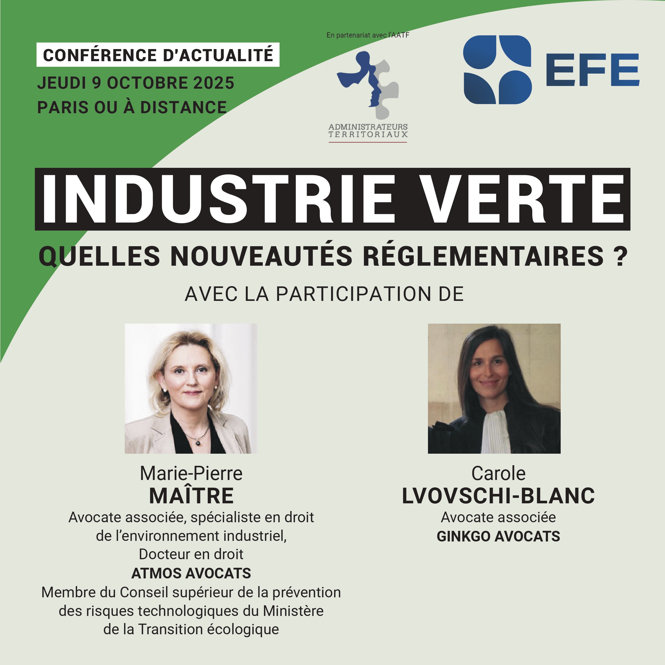 [Conférence d'Actualité] Industrie verte, quelles nouveautés ...