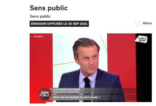 [Média] Alexandre Moustardier sur Public Sénat « Peut-on se passer du nucléaire? »